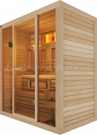 Трехместная комбинированная сауна Comfort из кедра