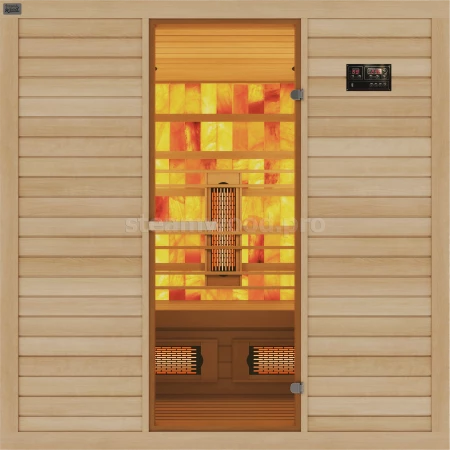 Трехместная соляная сауна Classic из кедра с инфракрасными излучателями